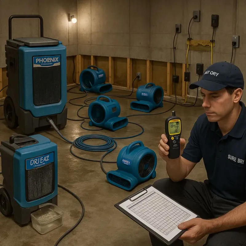 Structural Drying and Dehumidification process in Cloverport, KY